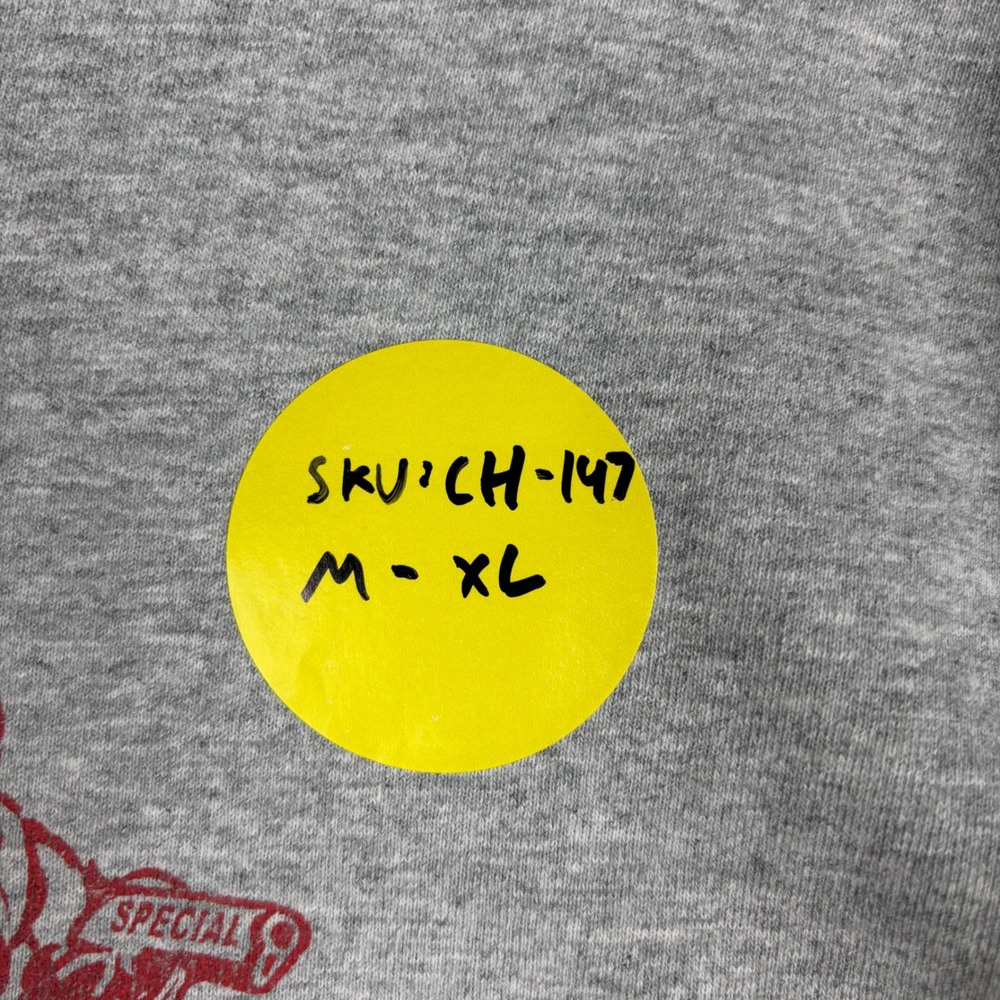 Fruit of the Loom Mens XL Gray Early Bird Special Crime Does Pay Graphic T-Shirt - Picture 8 of 8